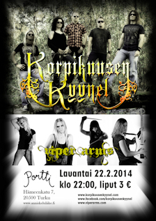 Next Korpikuusen Kyynel gig w/Viper Arms: Portti, Turku, 22.2.2014